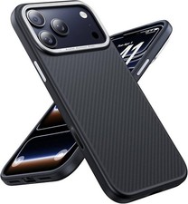 Maledan for iPhone 17 Pro Max 6.9" Case Carbon Fiber  Shockproof TPU, Black