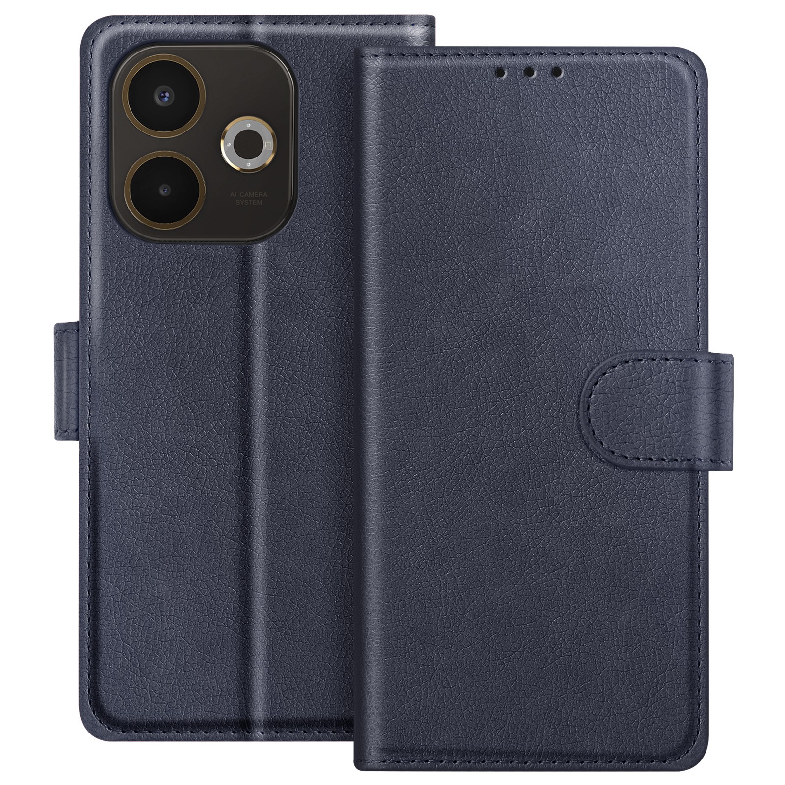 Étui portefeuille pour Oppo A5 Pro Avizar Chesterfield noir avec support