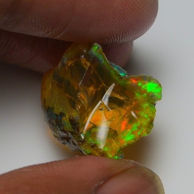 Ethiopian Oil Opal Specimen  19.85 cts Natural Rough Gemstone - Fire Opal Roug