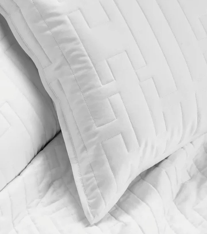 Hotel Collection "Chain Links" Euro Shams, Set Of 2, White, Quilted, NWOT - Image 3 of 4