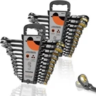SUZUME 24-Piece Metric and SAE Flex Head Ratcheting Wrench Set 72 Teeth Wrench S
