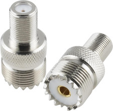 2PCS SO239 UHF Female to F Female Adapter SO-239 RF Coax Coaxial Connector UHF