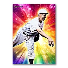 George Earnshaw Perfect Pitch Art Card 01/20 Starpop Signed Baseball Short Print