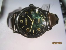 SEIKO PRESAGE MEN'S WATCH AUTOMATIC BLACK LEA ORIGINAL SRPE45 NEW 5