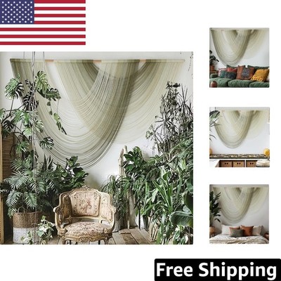 Stunning Handmade Macrame Wall Hanging - Moss Green Dip Dyed Ombre 57'' W x 39'' L