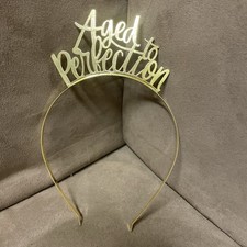 Aged to Perfection Tiara Crown Gold Birthday Party Accessory Retirement Gift