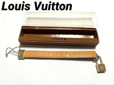 LOUIS VUITTON Leather Key Holder Strap Logo With Box Brown LV Keychain