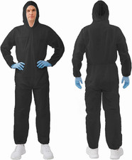 Hazmat Suits,Disposable Protective Coveralls, Paint Suit,Black
