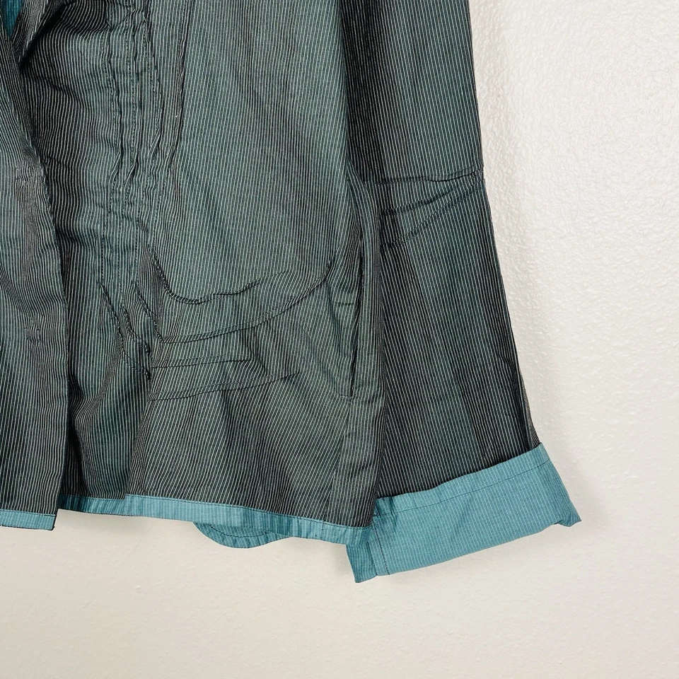 Blazer Issey Miyake Haat Heart Vintage Listra Azul Plissado Jaqueta de Algodão 2/Pequeno - Imagem 2 de 4