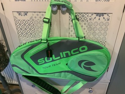 Solinco Tour Team 6er Pack Schlägertasche neongrün mehrere Fächer neu Etikett.