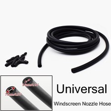 W/ 4 Connector Rubber Car Windshield Wiper Washer Jet Hose Tube Pipe 2m 3.8mm