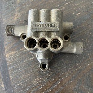 Karcher Pump Head Pressure Washer Part. No Model Number. See Photos For Part Typ