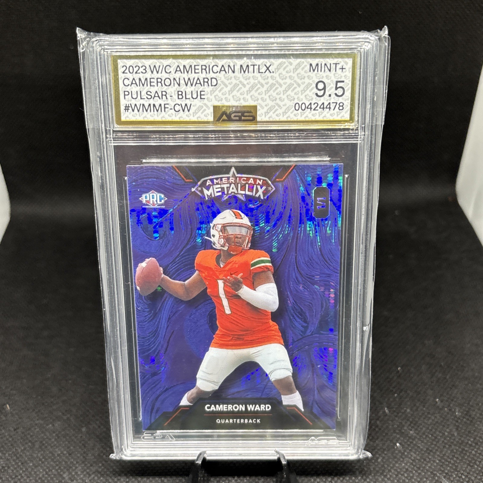 #1/1 Cam Ward Rookie Blue Lava Mega Fractal Wild Card Metallix Titans AGS 9.5 🔥