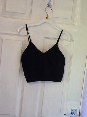 Primark Ribbed Cropped Vest Top Cami Lounge Pyjama Top Size M
