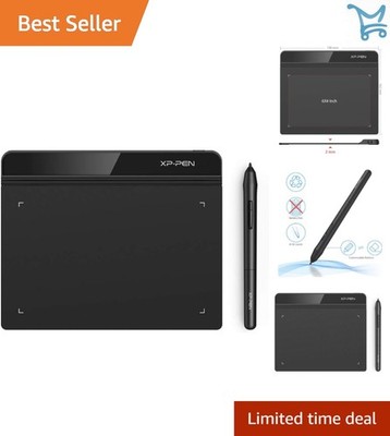Drawing Tablet Digital Art Pen with 6x4 Inch Screen Battery-Free Stylus for M...