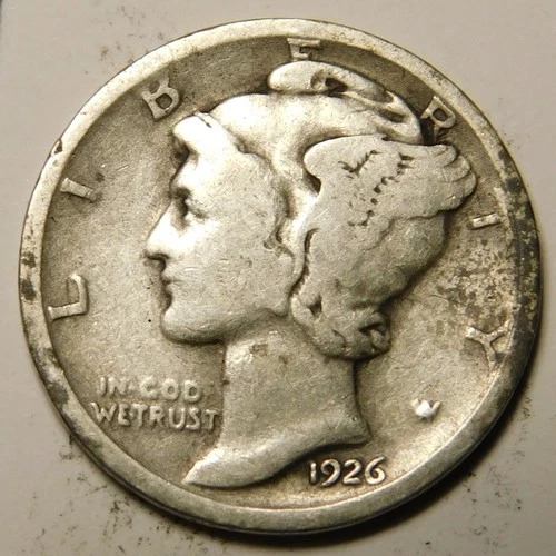 1926 D Mercury Dime G - VG   "Actual Coin Pictured - Not Cleaned"