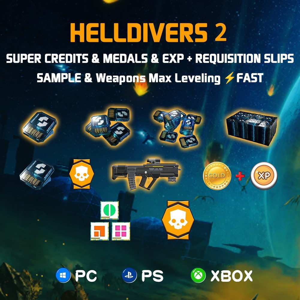 HELLDIVERS 2 - Farm Fast |SuperCredits💎|Medals🥇|Samples🟩🟧🟪 | XP |No Login❗