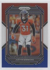 2022 Panini Prizm Red White & Blue Prizm Justin Simmons #91 fm0