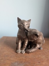 Bronze 'playing Kittens' Cats Sculpture Ornament