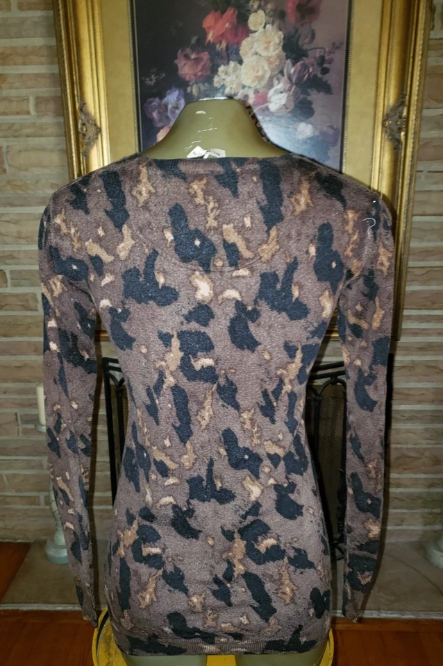 Suéter Burberry negro/bronceado/marrón camuflaje lana seda talla S Foto 2 de 3