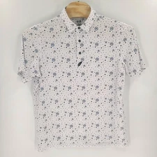 Neverland Shirt Mens Large White Golf Polo Neverland FTK Stretch Performance