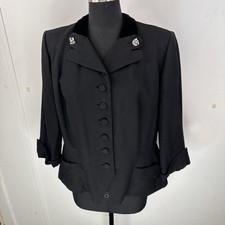 Vtg wool blazer richs M Wednesday Addams Whimsy Goth Halloween witchy B42 Velvet