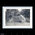 Old Vintage Photo MAN WOMAN PICNIC TABLE STACKED COCA-COLA BOTTLES
