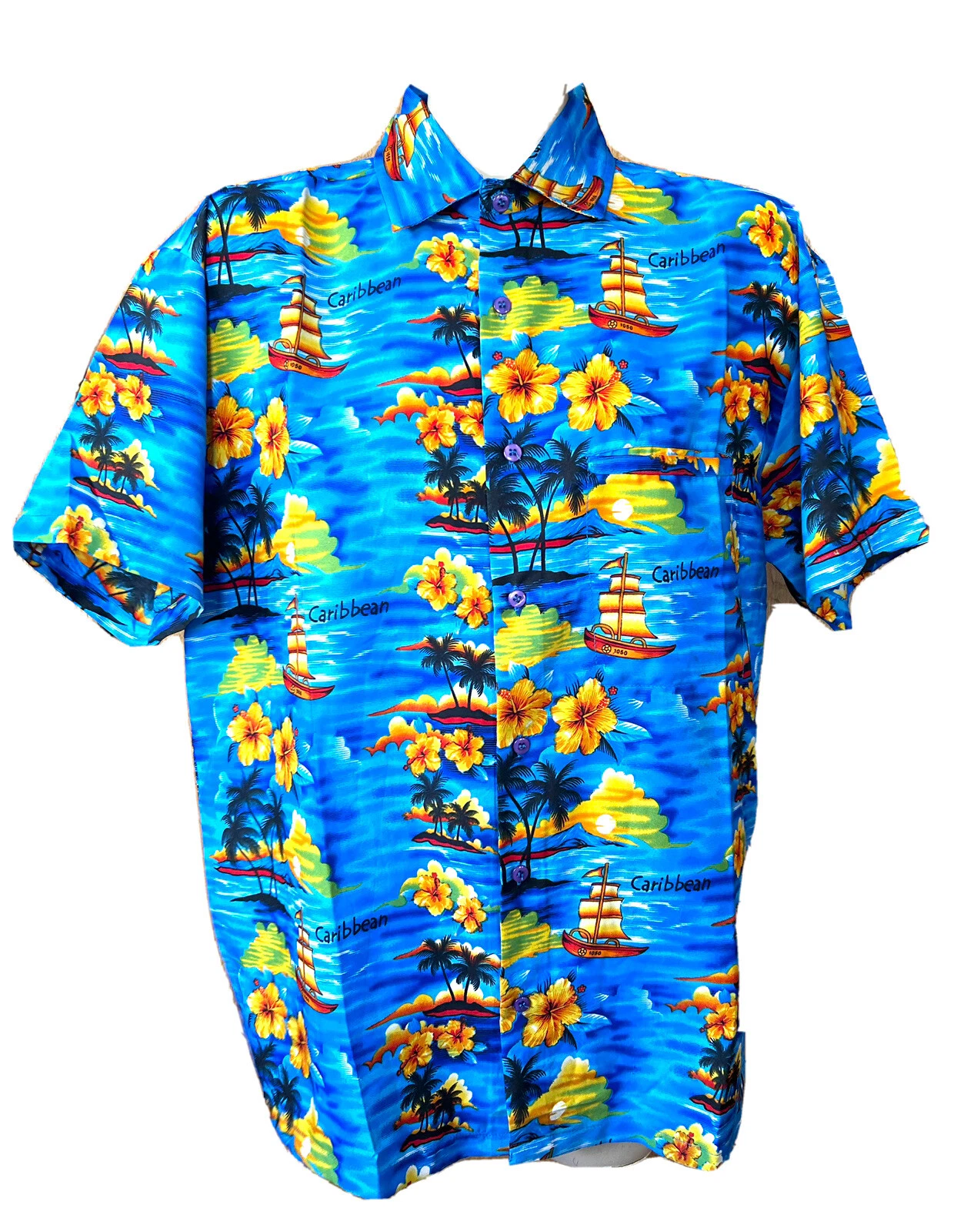 Paradise Hawaiian Shirt Mens M Caribbean Floral Palms Sailboat 1050
Opens in a new window or tab