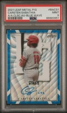 2021 Perfect Game AUTO Blue Wave 2/10 CARSTEN SABATHIA Georgia Tech PSA 9