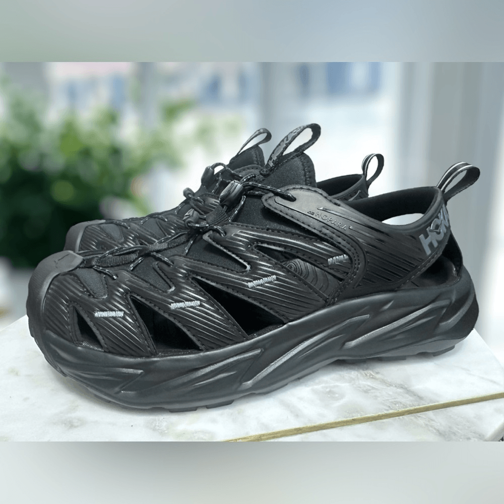 HOKA Hopara Hiking Shoes Sandals Triple Black Grey All