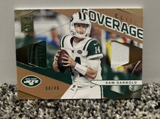 2019 Donruss Elite Elite Coverage SAM DARNOLD Relic EC-18 Gold /49 Dual Patch