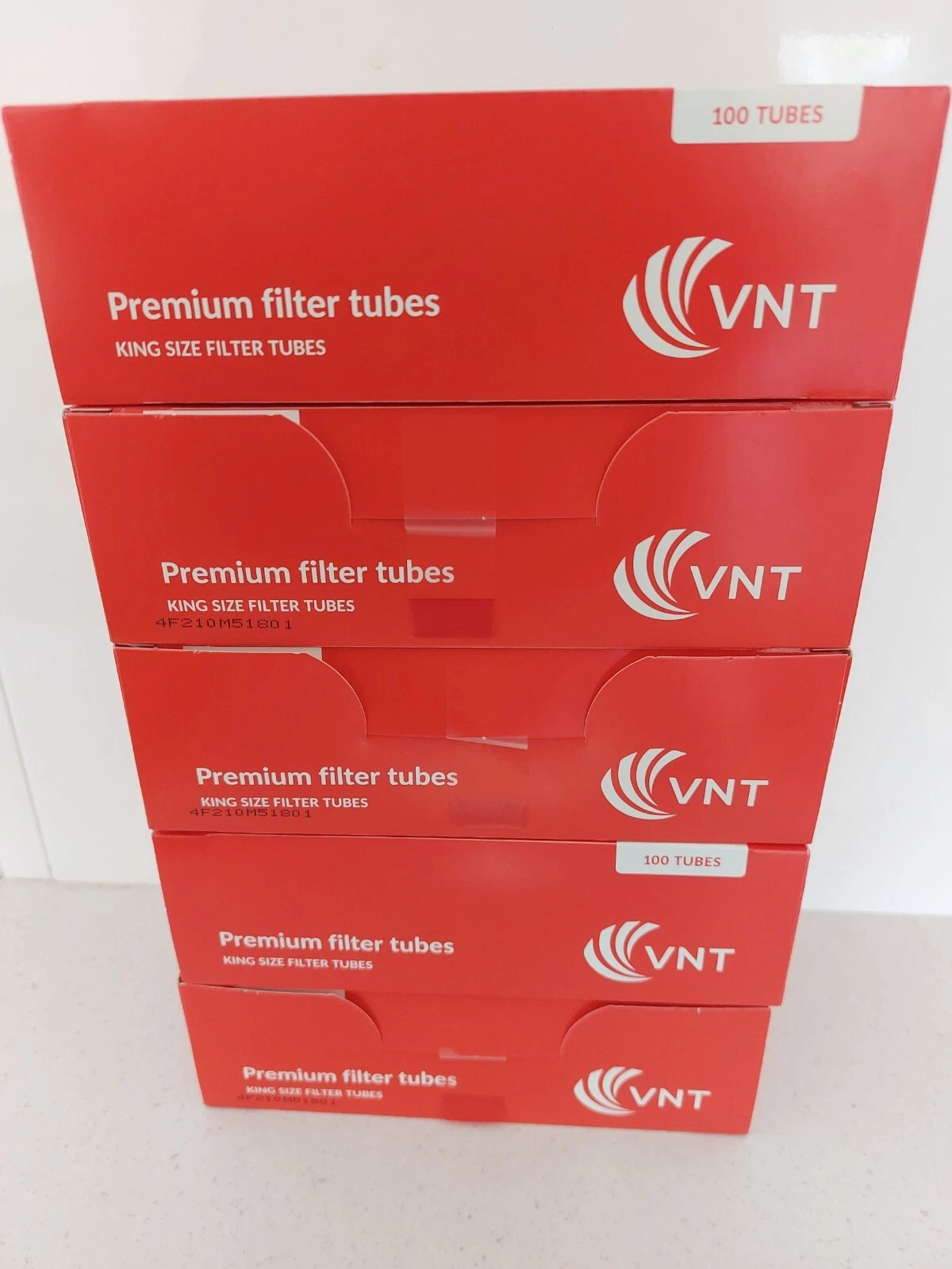 500x VNT Premium Regular Filter Tubes King Size  Red buy 2 (1000)GET 300 FREE - Picture 1 of 4