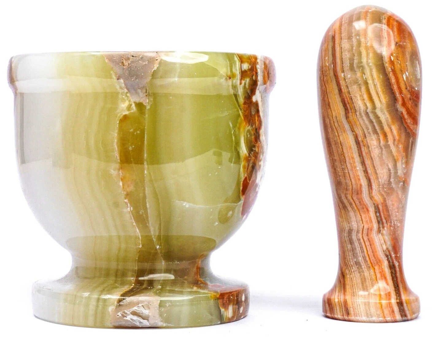 Vintage Green Onyx Stone Mortar and Pestle Set, Herbs, Spices, Nuts Grinder, 4"
Opens in a new windo