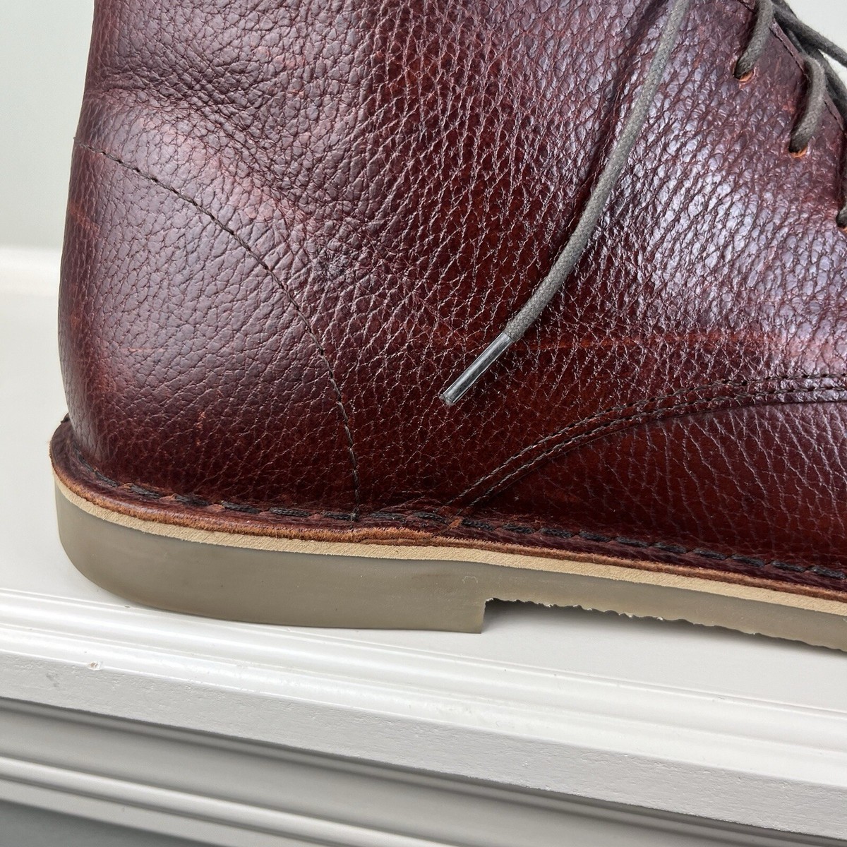 Crevo Chukka Boots Hiller Shoes Brown Pebbled Leather Mens Size 10.5 CREVO Mens Hiller Brown Leather Chukka BOOTS Shoes 9.5  main image 2