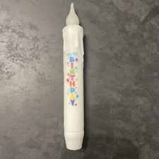 Happy Birthday Battery Taper Candle with Timer