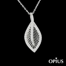 Solid 925 Sterling Silver Leaf Pendant Necklace