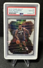 Zion Williamson 2019-20 Panini Select #1 Concourse White Prizm RC 027/149 PSA 10