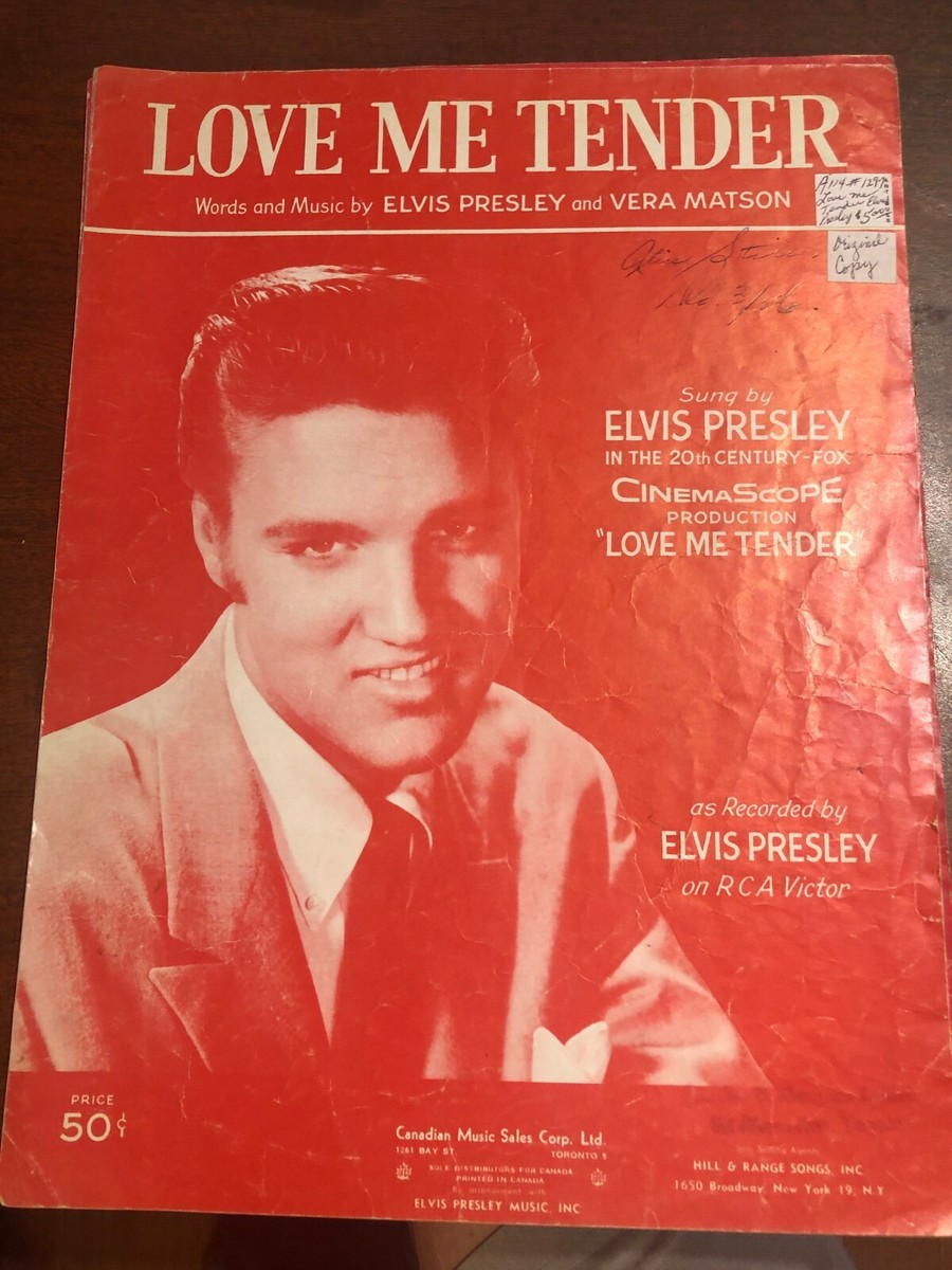 copies of Elvis Presley Love Me Tender Sheet Music 1956
