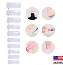 100-Pack Clear Dual-Form Nail Molds – Full-Cover UV Gel & Acrylic Tip System