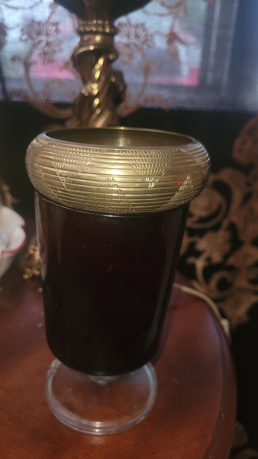 Solid BRASS bracelet Bangle  Aztec Native Design … - image 1