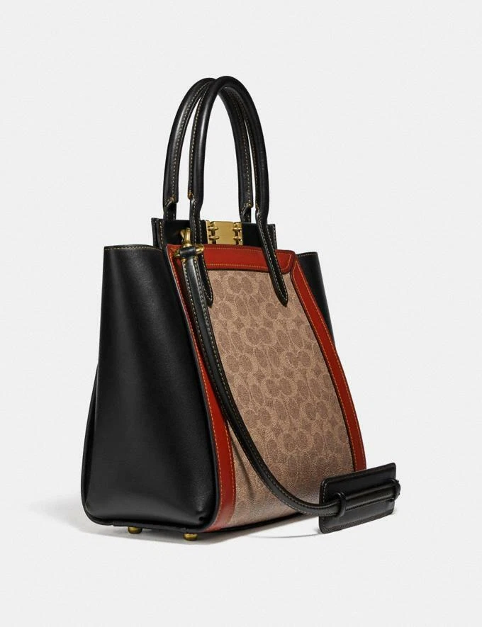 Coach Troupe Tote In Signature Canvas Brass Tan Rust Origin 695