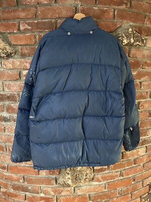 VTG 70's 80's North Face OG Puffer Jacket Size L Distressed Paint