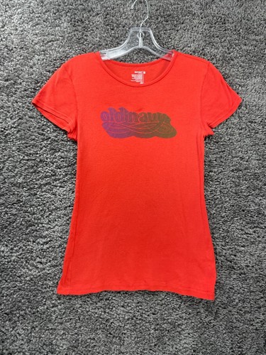 Old Navy Shirt Women's Medium Red Retro Short Sleeve Crewneck Logo T Shirt - Picture 5 of 10