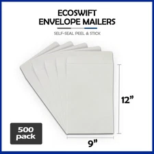 500 9x12 "EcoSwift" Brand Self-Seal Catalog Mailing Kraft Paper Envelope
