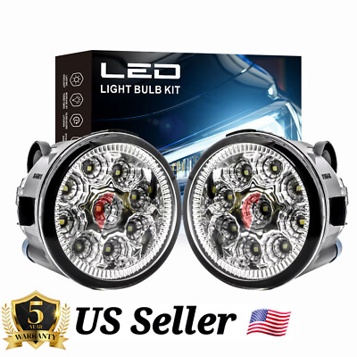 Pair of Bumper White LED Fog Light Driving Lamps For Nissan Murano 2009-2014