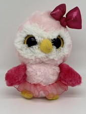Aurora Yoohoo  Friends Pink Baby Owl Plush 5" Stuffed Animal Bean Bag Bow Cute