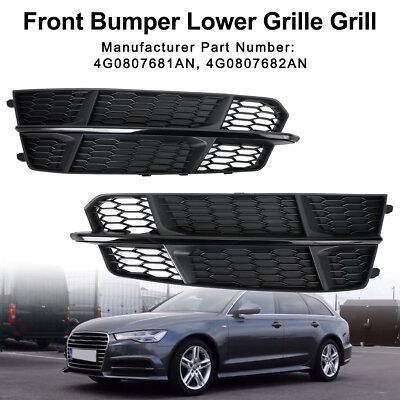 Front Bumper Lower Grille Grill Fit Audi A6 C7 S-Line 2016-2018 Matt Black H10