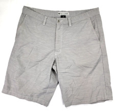 Travis Mathew Shorts 38W Men's Gray Seersucker Flat Front Striped Cotton Blend