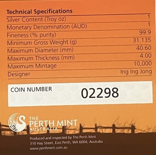 1 oz Silber Känguru Australien 2013, 999/1000, RAM, 1 AUD, Coincard + Zertifikat - Bild 7 von 7