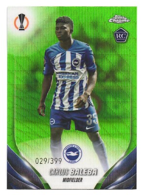 2023-24 Topps Chrome UCC Brighton Hove Albion Carlos Baleba RC Green Wave /399